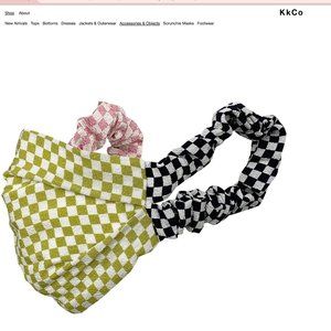 NWT KkCo Face Mask in Mixed Lime Check